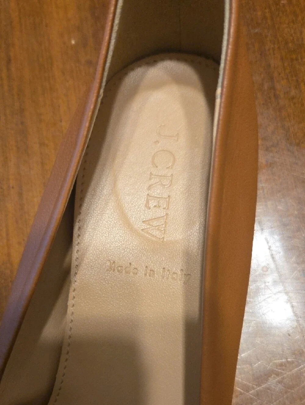 J. Crew Women's Leather Ballet Flats in Cognac